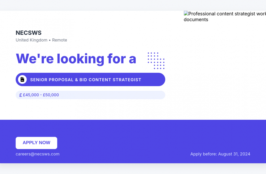 Senior Proposal & Bid Content Strategist