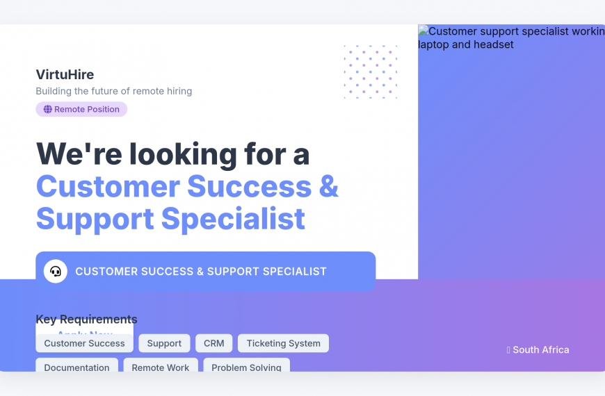 Customer Success & Support Specialist