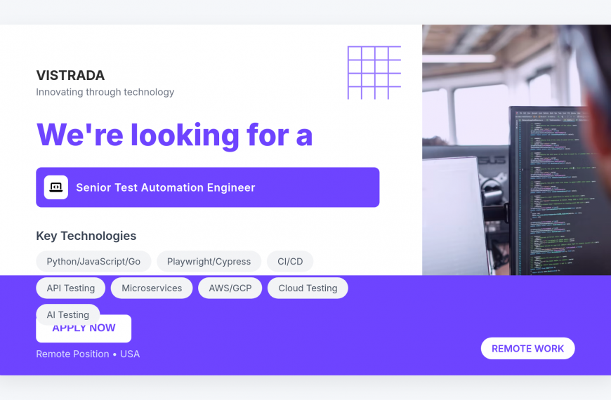 Senior Test Automation Engineer (Remote)
