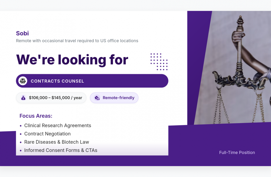 Contracts Counsel for Clinical Research Support