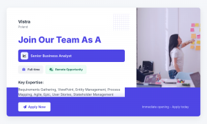 Senior Business Analyst – Remote Opportunity