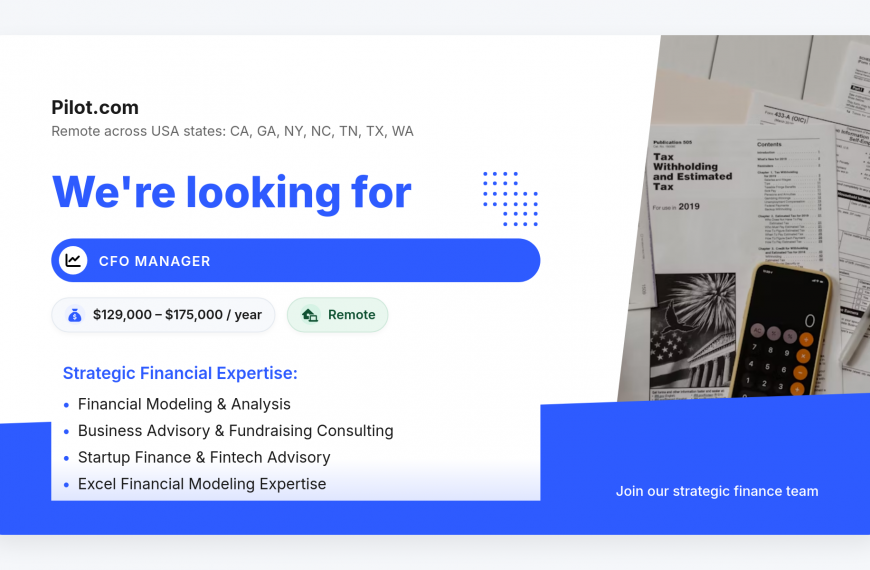 CFO Manager – Strategic Financial Services