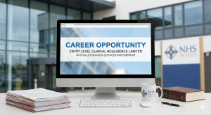 Entry level Clinical Negligence Lawyer reviewing medical records for NHS Wales