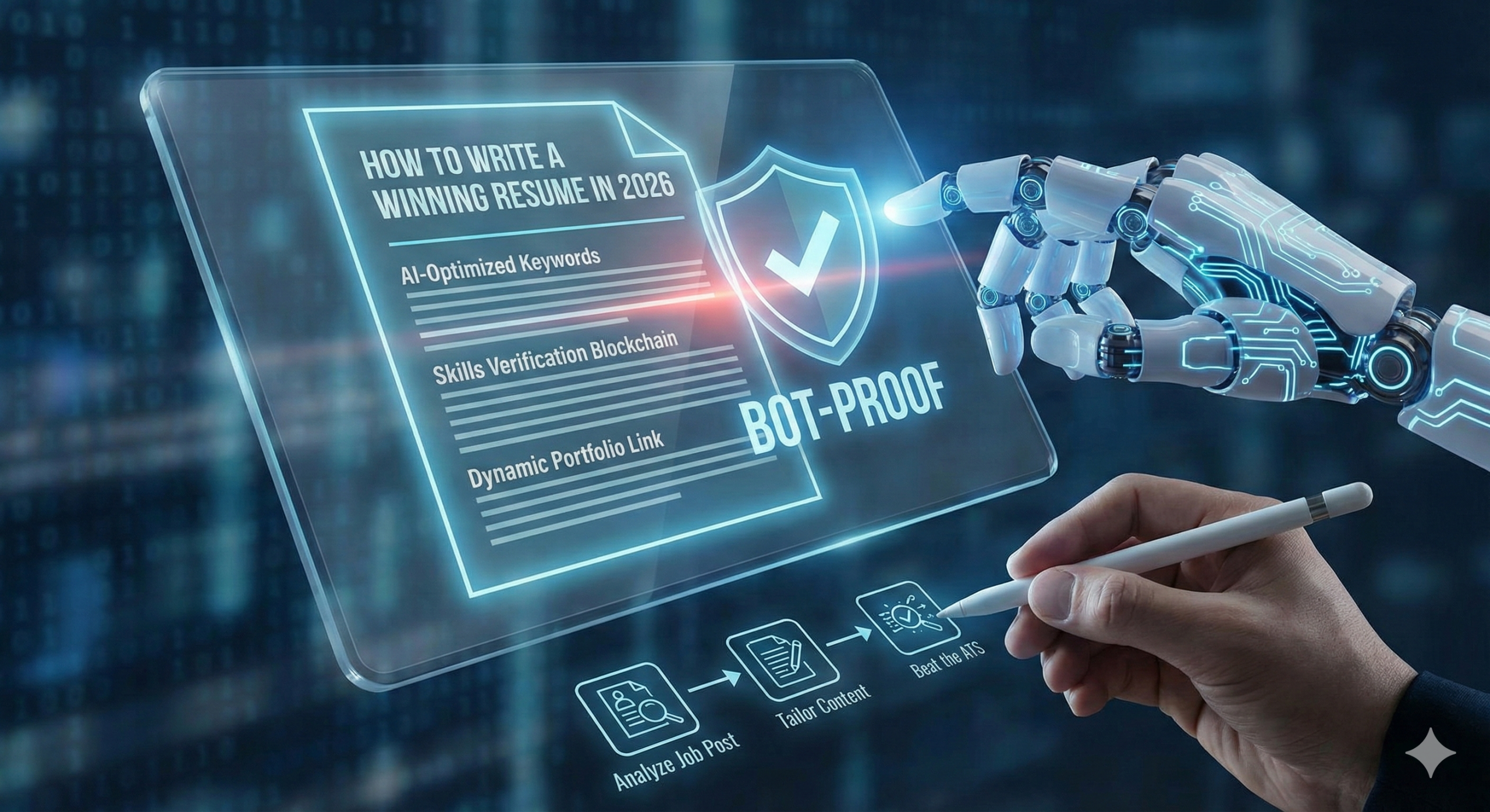 Professional typing a modern resume on a laptop for the 2026 job market