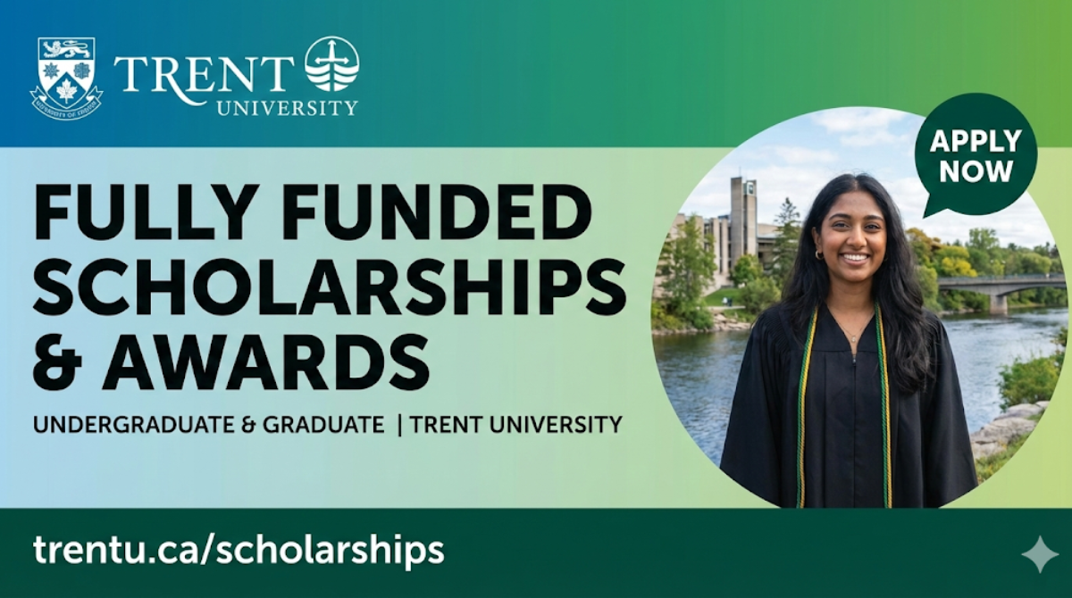 Fully funded scholarships and awards at Trent University 2026 working environment