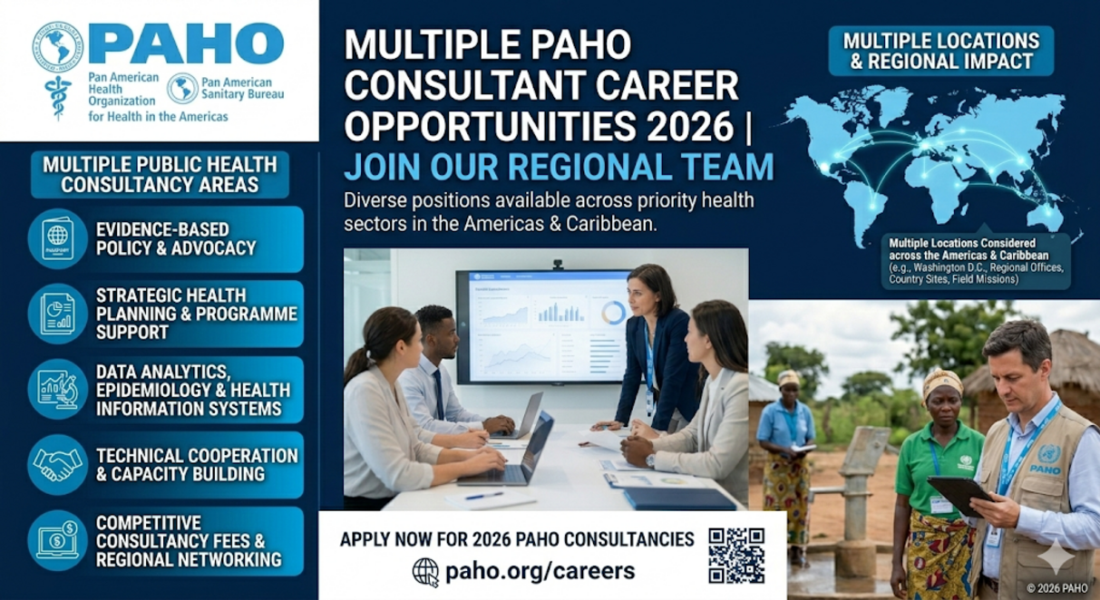multiple PAHO careers consultant working environment