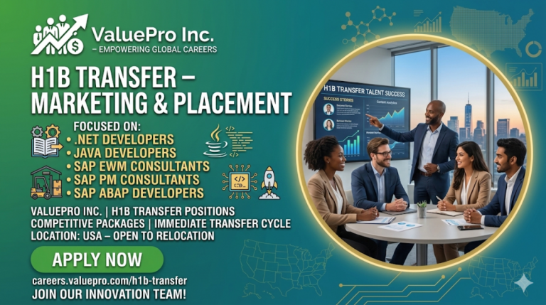 H1B Transfer Marketing working environment