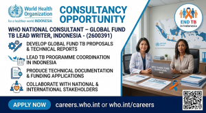 Global Fund TB Lead Writer Indonesia working environment