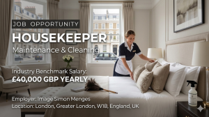 Housekeeper, Maintenance/Cleaning London working environment
