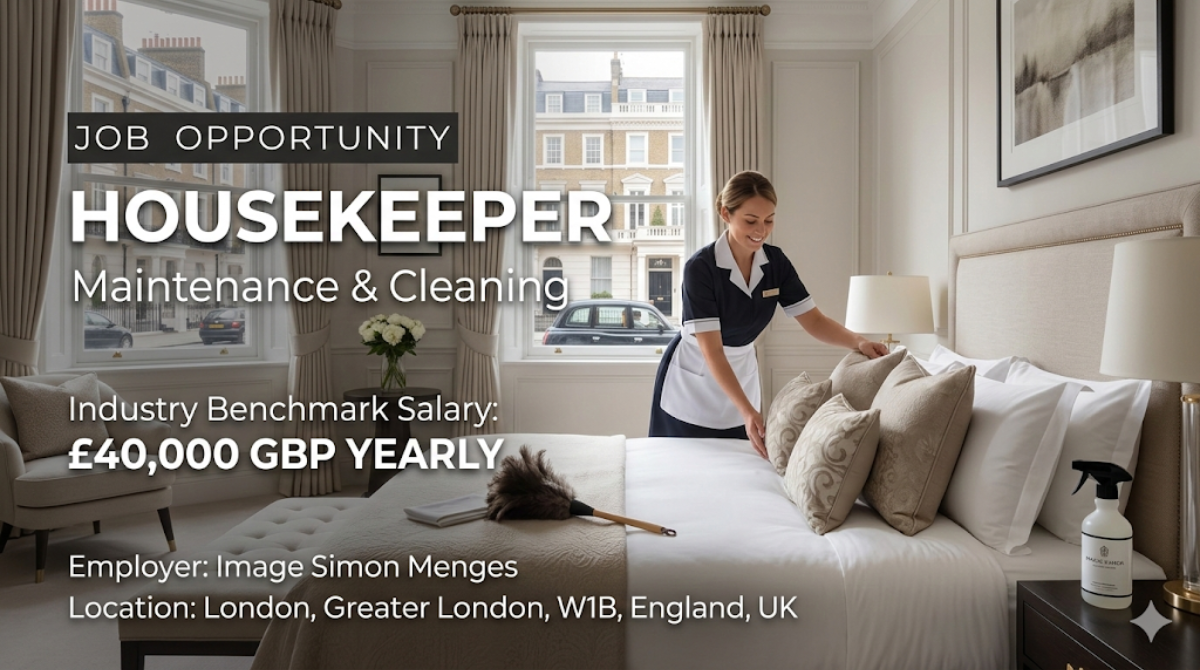 Housekeeper, Maintenance/Cleaning London working environment