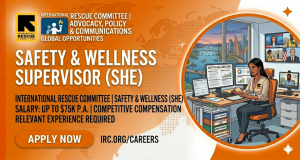 Safety Wellness Supervisor IRC working environment