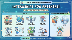 Fresher Web Developer Intern Remote working on laptop