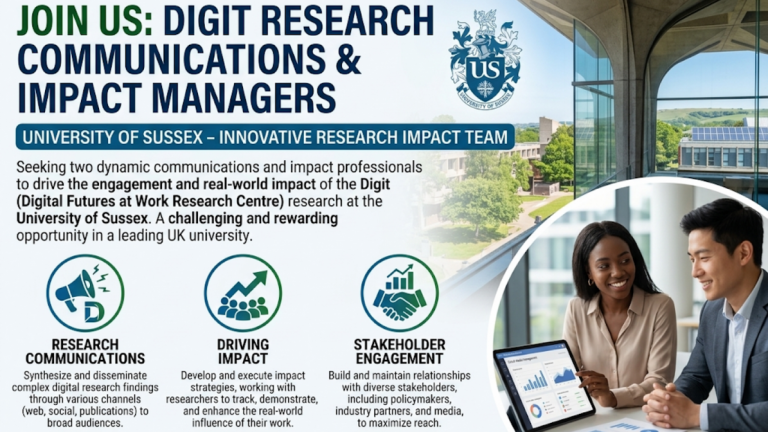 University of Sussex Digit Research Communications Manager 2026