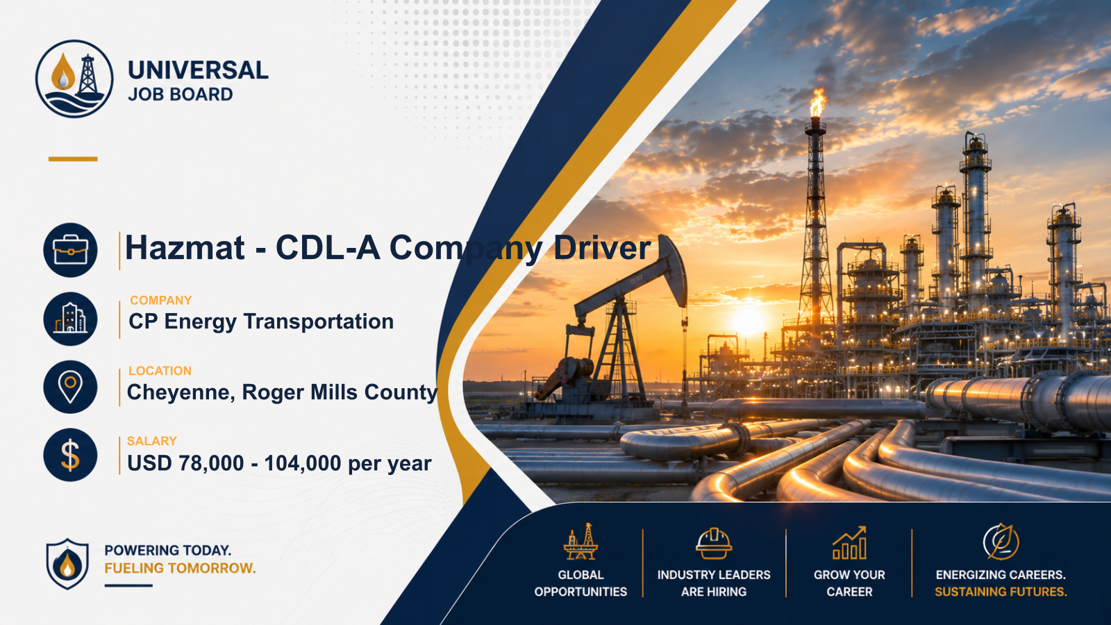 Hazmat CDL-A Company Driver - CP Energy Transportation openings