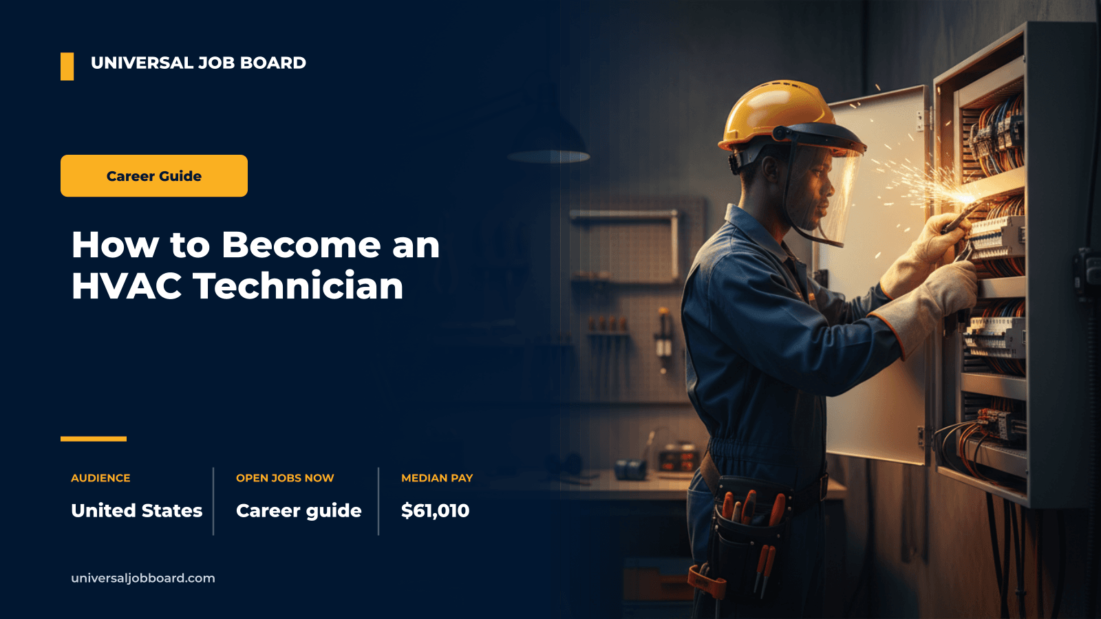 how to become an hvac technician -- technician servicing air conditioner